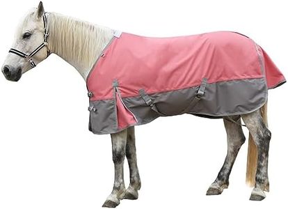 Gallopoff 1200 Denier Rip-Stop Turnout Rain Sheet Lightweight Waterproof Breathable Horse Blanket (No Fill) Pinkgrey 69"