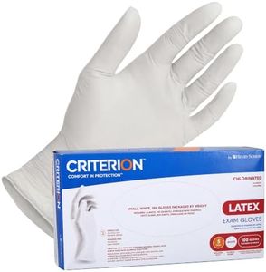Henry Schein Criterion Latex Exam Gloves - Large Size, 100 per Box - Non-Sterile, Fully Textured, Beaded Cuff, Durable Disposable Protection for Healthcare Professionals