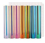 Lya Vinyl 9 Pack Holographic Vinyl for Cricut - 12" x 12" Permanent Self Adhesive Holographic Vinyl Sheets for Decor Sticker, Party Decoration, Car Decal