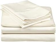 4PC Sheets for RV's & Campers, 6-8 Inch Deep Pocket, 600TC-Ivory, 60"x80" RV Queen.