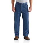 Carhartt Men's Washed Denim Original Fit Work Dungaree B13,Darkstone,38 x 28
