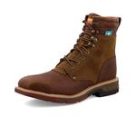 Twisted X Men's 8" Cell Stretch Lacer Steel Toe, Distressed Saddle & Cognac, 5 UK
