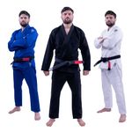 Progress Jiu Jitsu Academy Gi | Lightweight BJJ Gi with Free White Belt | BJJ Kimono for Men & Women | Tear-Resistant Jiu Jitsu Gi for Training & Competition | Women's & Men's Kimono | Black A2