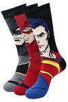 Justice League Men's Character Socks - Superman, Batman, Flash - Special Edition-Pack of 3