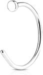 FIFTH CUE Flat Disc Nose Hoop 316L Surgical Steel Ring (Steel | 18GA | 10mm)