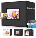 Glendan Light Box Photography, 20" x 16" Portable Professional Photo Studio Light Box, Large Photo Box with 336 High Color Rendering Index LED Lights & 8 Color PVC Backdrops for Product Photography