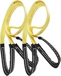 AsgenoX 2 Pack 1 "x6' 1 inch 6 feet Tow Strap with Reinforced Loops Vehicle Recovery Rope 9000 lbs Pound Capacity Recovery Strap