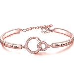 Gzrlyf Stepdaguther Bracelet Bonus Daughter Gifts for Daughter in Law Stepdaughter Wedding Gifts I Didn't Give You The Gift of Life Life Gave Me The Gift of You (Rose Gold)