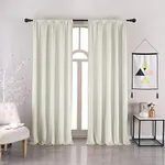 nanbowang Cream White Velvet Curtains - 42 Inches Width 63 Inches Long Soft Curtains Rod Pocket Thermal Insulated Curtains Window Treatment for Bedroom 2 Panels