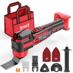 DIYtoolifz Upgraded Oscillating Tool Compatible with Milwaukee 18V, Shock-Absorbing Multi Oscillating Tool with Tool Bag, 6 Speed, LED, Multitool Kit for Cutting & Sanding (Tool Only)