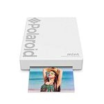 Polaroid Mint Pocket Printer W/ Zink Zero Ink Technology & Built-In Bluetooth for Android & iOS Devices - White