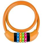 IDEALUX Bike Lock Cable, Bicycle Cable Lock with 4 Digit Combination, Resettable Combination Kids Bike Cable Lock, 2 Feet x ∅1/2 Inch (Orange)