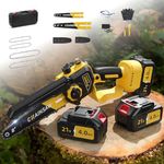 Mini Chainsaw, 6 Inch & 8 Inch 8000mAh Mini Chainsaw Cordless, Brushless Electric Chain Saw Compatible with Makita Battery, Small Chain Saw to Cut Wood and Trees with Auto Oiler, Gift for Men Husband