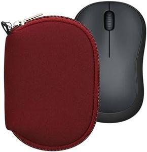 kwmobile Neoprene Case Compatible with Logitech M220 Silent / M235 / M185 - Case for Mouse Soft Pouch Carry Bag - Bordeaux
