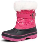 DREAM PAIRS Girls Boys Snow Boots Waterproof Outdoor Warm Cozy Anti-Slip Mid Calf Faux Fur Lining Winter Shoes for Little/Big Kids,Size 6 Big Kid,Fuchsia,KRIVER-3