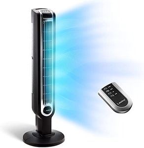 Lasko Oscillating Tower Fan, 3 Quiet Speeds, Timer, Remote Control, for Bedroom, Kitchen, Office, 36", Black, 2511