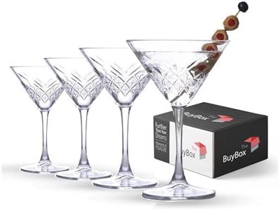 Set di 4 Bicchieri da Martini Vintage (230 ml/7,7 once). Bicchieri Cocktail, Bicchieri da Martini per Espresso, Bicchieri da Margarita, Bicchieri da Champagne con Stelo Lungo
