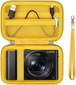 Supmay Hard Travel Case for Panasonic LUMIX LX10 / ZS200D / ZS200 / ZS80D / ZS80 / ZS100 / ZS70 / ZS60 4K Digital Camera, Protective Case Bag with Mesh Pocket for Battery Pack, Charging Cable, Yellow