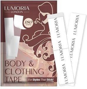 LUMORIA Double Sided Tape for Clothes (180 Pack) - Fashion & Fabric Adhesive, Perfect for Dress or Hem Support, Clear Body Tape for Skin, No-Residue & Strong Hold