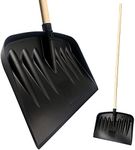 Snow Shovel Heavy Duty – 44cm Wide Snow Shovel Plastic Head, 120cm Long Wooden Handled Snow Pusher, Multipurpose Plastic Shovel for Snow, and Garden Debris