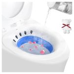 DEANIC Foldable Sitz Bath for Toilet Hemorrhoids Treatment and Post Partum Care, Yoni Steam Bath Seat for Pregnant Women, Bidet Bowl with 1 Towel (Blue)