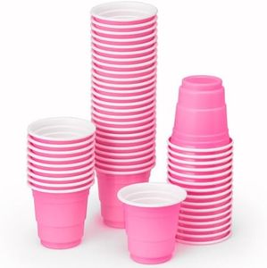 xo, Fetti Party Decorations Pink Plastic Shot Glasses - 50 Matte Disposable 2 oz Cups | Bachelorette Party, Birthday Party, Party Favors, Baby Shower Supplies