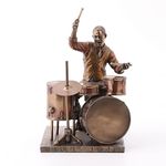 Veronese Design 8.1 Inch African American Male Jazz Band Drummer Bronze Finish Statue