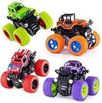 Monster Trucks Inertia Car Toys - Friction Powered Car Toys for Toddlers Kids Birthday Christmas Party Supplies Gift for Boys and Girls (4 Color)