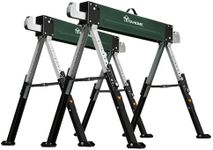 YITAHOME Saw Horses 2 Pack Folding, 8 Speed Adjustable Legs Sawhorse Stand, 4 x 4 Metal Top, Heavy Duty Pro Bench for Woodworking, Carpenters, Contractors