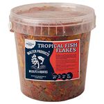 Walters Tropical Fish Flakes (1L Tub) | Tropical Fish Food Flakes for Tropical Aquarium Fish | Guppy, Daphnia and Cichlid Fish Food |