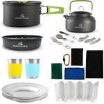 Camping Gear Must Haves, Camping Cooking Set, Campfire Cooking Equipment, Camp Kitchen, Camping Cookware Set, Camping Pots and Pans Set, Camping Pans, Outdoor Camping Mess Kit for 1