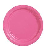 Amscan Big Party Pack 50 Count Paper Lunch Plates, 9 inch, Bright Pink