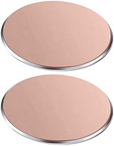 SALEX Replacement Rose Gold Metal Plates Set for Magnetic Car Phone Holders, Wall & Air Vent Mounts, Cases, Magnets. Kit of 2 Cute Pink Round Iron Discs Without Holes. 3M Adhesive Backing. 2 Pack.