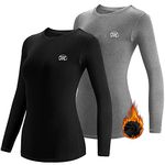 MEETWEE Women’s Thermal Underwear Tops, Thermals Shirts Base Layer Top Compression Long Sleeve Tee-Shirt Sport Fleece Lined T Shirt for Running Workout Skiing