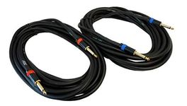 Audio2000'S ADC99100 2-Pack 1/4 Inch TS to 1/4 Inch TS Loud Speaker Cables, 25 Feet