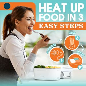 TRAVELISIMO Heated Lunch Box 1.5L – Portable Electric Food Warmer