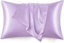 Love's cabin Silk Satin Pillowcase for Hair and Skin (Light Purple, 20x30 inches) Slip Pillow Cases Queen Size Set of 2 - Satin Cooling Pillow Covers with Envelope Closure