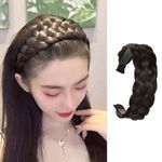 Hair Band for Women Stylish - Synthetic Hair Headband Strand Braided Accessory for Women & Girls Fashion Hair Accessory (Brown, Large)