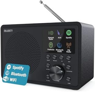 Internet Radio for Home with WiFi and AM/FM | DSP Speaker Perfect for Bedroom, Kitchen, and Living Room Use | FM, Spotify Connect, Multi-Alarm, Frontier Oktiv App Control | Majority Touro