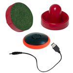 Air Hockey Pucks and Paddles - Rechargeable Floating Air Hockey Pucks for Any Flat Surface, Include a Charging Cable and Electronic Rechargeable Air Hockey Pucks, 2 Air Hocky Strikers