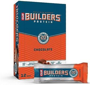 CLIF Builders - Chocolate Flavor - Protein Bars - Gluten-Free - Non-GMO - Low Glycemic - 20g Protein - 2.4 oz. (12 Count)