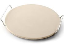 Premify Pizza Stone Set for Oven and Grill, 13 Inch Round Ceramic Pizza Grilling Stone Oven Baking Stone with Serving Rack