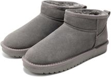 Project Cloud 100% Genuine Suede Ankle Boots for Women - Water Resistant Winter Boots for Women - Memory Foam Insole Trending Shoes for Women - Comfortable Women's Ankle Boots (Hippy, Grey, 6.5)