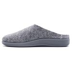 PAPUSKI Unisex Natural Felt Wool Lighweight Slippers with Rubber Sole | Grey - EU 45