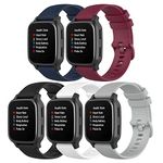 Compatible with Garmin Venu/Venu Sq/Venu Sq 2/Venu 2 Plus/Fenix 7S 6S 5S Bands, 20mm Texture Flexible Silicone Wristband Sweat Resistant Bracelet Lightweight Sport Strap for Forerunner 45 45s 55 158 245 645 Smartwatch