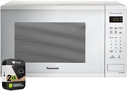 Panasonic NN-SU656W 1.3 Cu. Ft. 1100W Countertop Microwave Oven in White Bundle with 2 YR CPS Enhanced Protection Pack