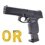 O & R Spring Loaded Toy Pistol, 25 cm Black with 150 BB Bullets, Manual Operation, Ages 14+ Years
