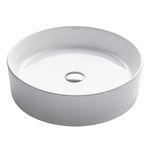 Kraus KCV-140 White Round Ceramic Bathroom Sink