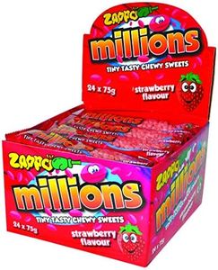 ZAPPO Millions Strawberry Flavoured Chewy Sweets - ( Bulk Pack of 24 x 75g )
