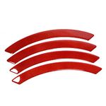 4 Pieces Wheel Eyebrow Arch Trim Stickers,MoreChioce Carbon Fiber Car Wheel Eyebrow Edge Protector Guard Anti Scratch Car Bumper Protector Stripes Decorative Accessories,Red